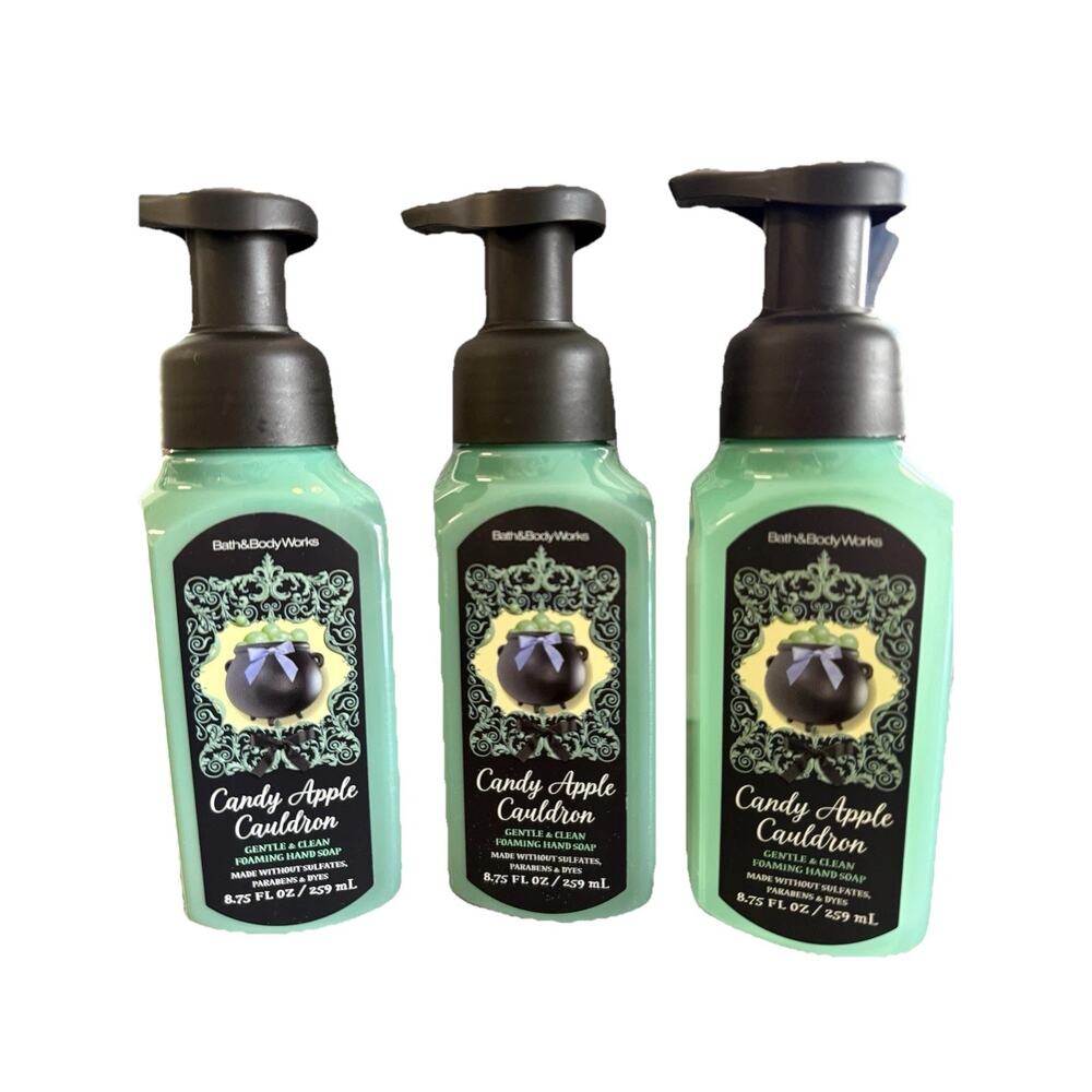 3 x Bath & Body Works NEW CANDY APPLE CAULDRON Gentle & Clean Foaming Hand Soap
